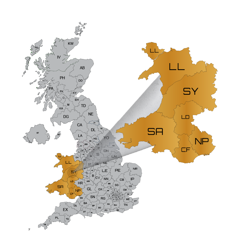 Map of Wales Branch